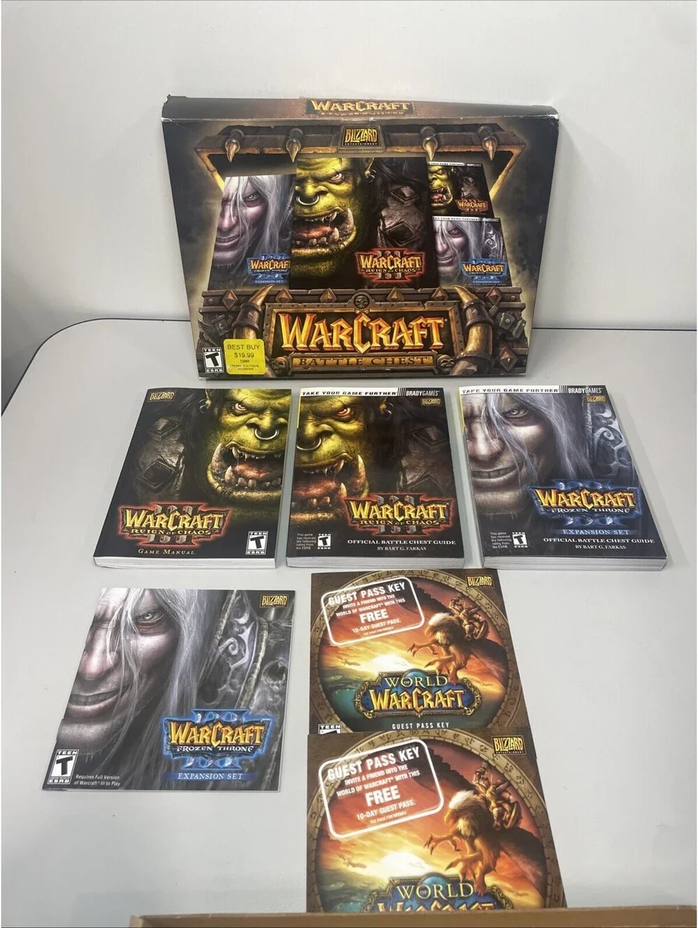 WarCraft III 3 Battle Chest PC Box and Manuals Only No Discs